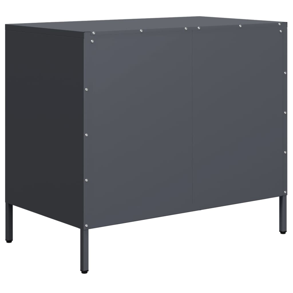 vidaXL Dressoir 68x39x58,5 cm koudgewalst staal zwart