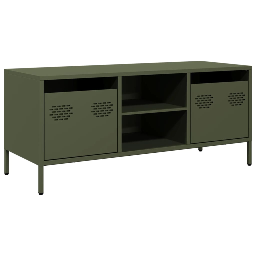 vidaXL Tv-meubel 101,5x39x43,5 cm koudgewalst staal zwart