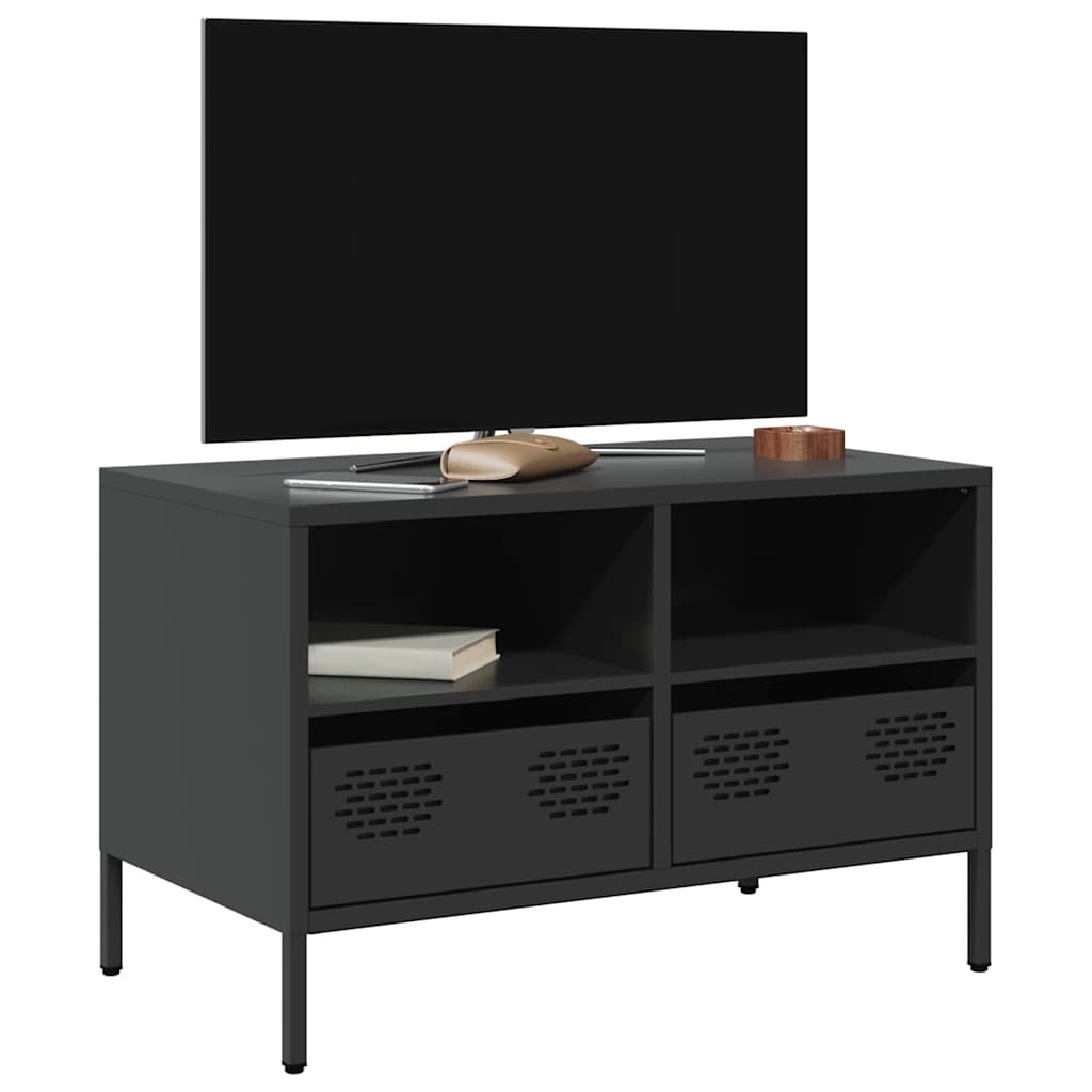 vidaXL TV Cabinet 202x39x43.5 cm Cold-Rolled Steel Black