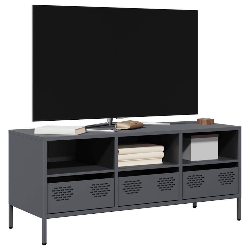 vidaXL TV Cabinet 202x39x43.5 cm Cold-Rolled Steel Black