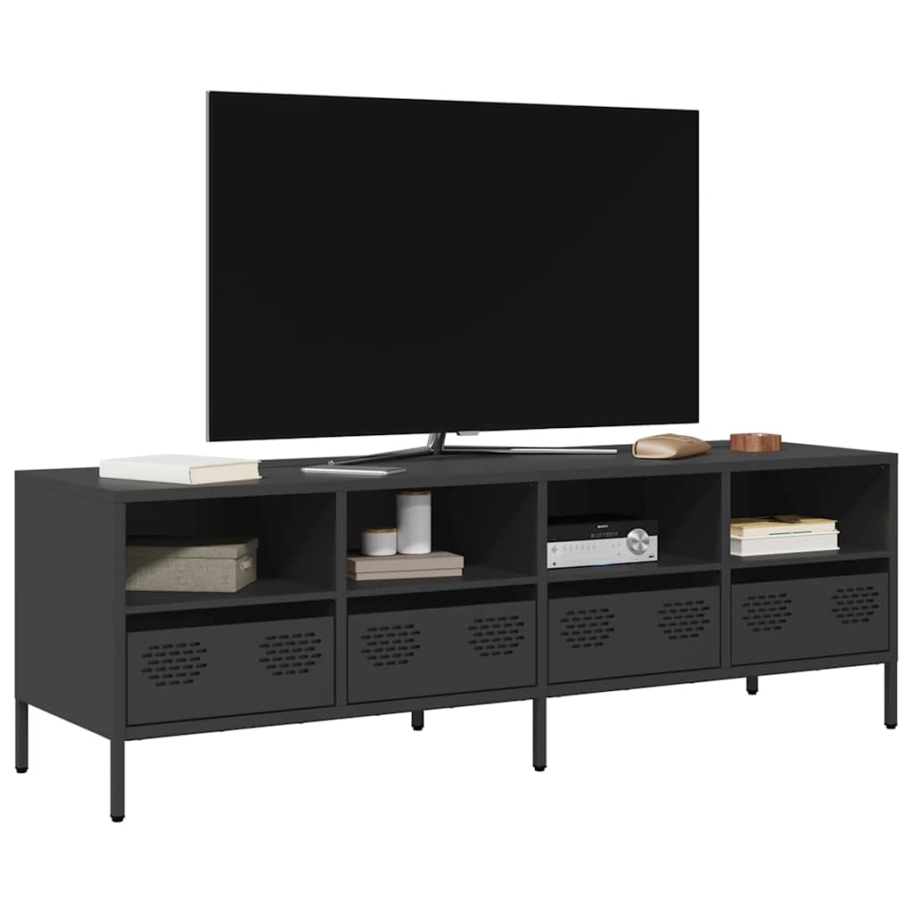 vidaXL TV Cabinet 202x39x43.5 cm Cold-Rolled Steel Black
