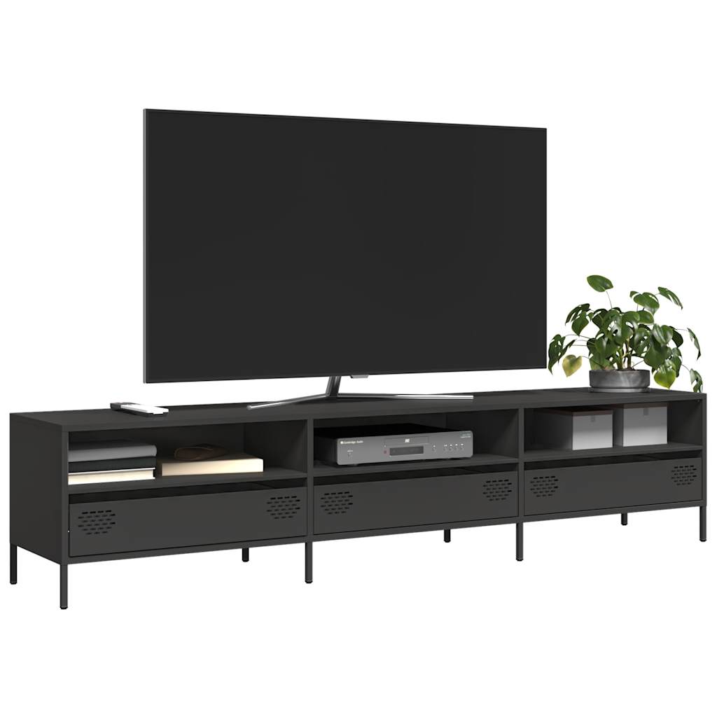 vidaXL TV Cabinet 135x39x43.5 cm Cold-Rolled Steel Black