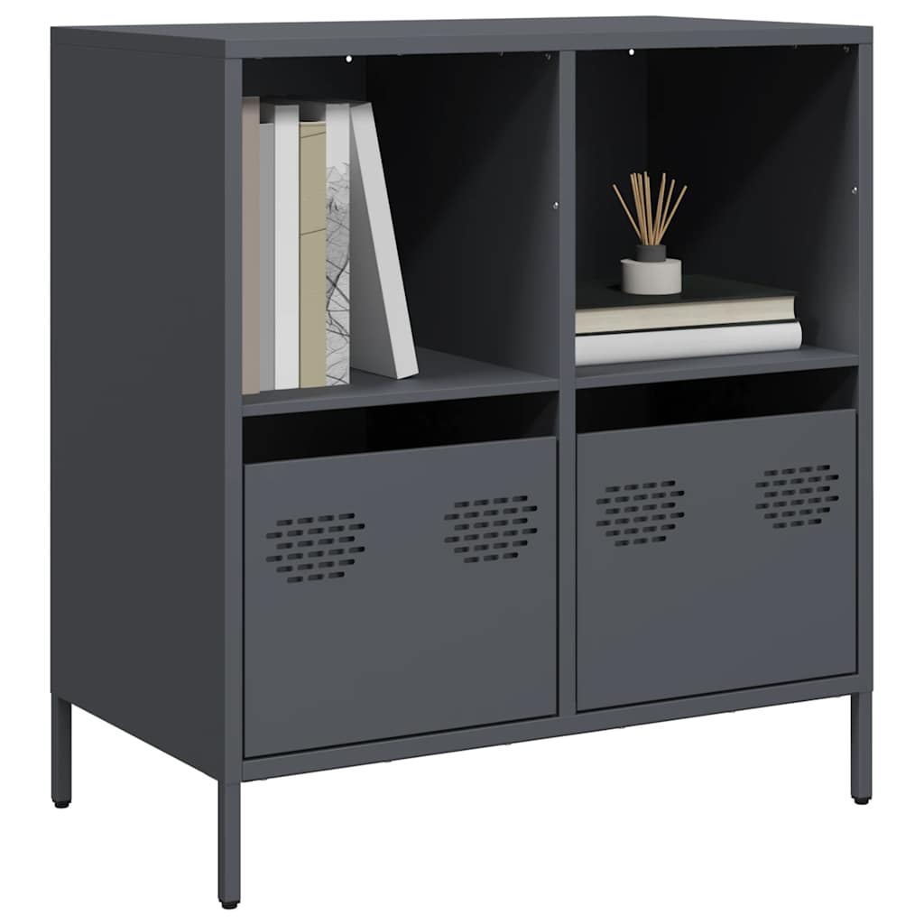 vidaXL Dressoir 135x39x73,5 cm koudgewalst staal zwart