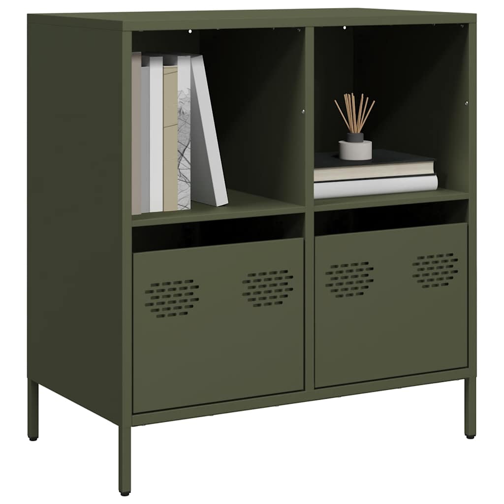 vidaXL Dressoir 135x39x73,5 cm koudgewalst staal zwart