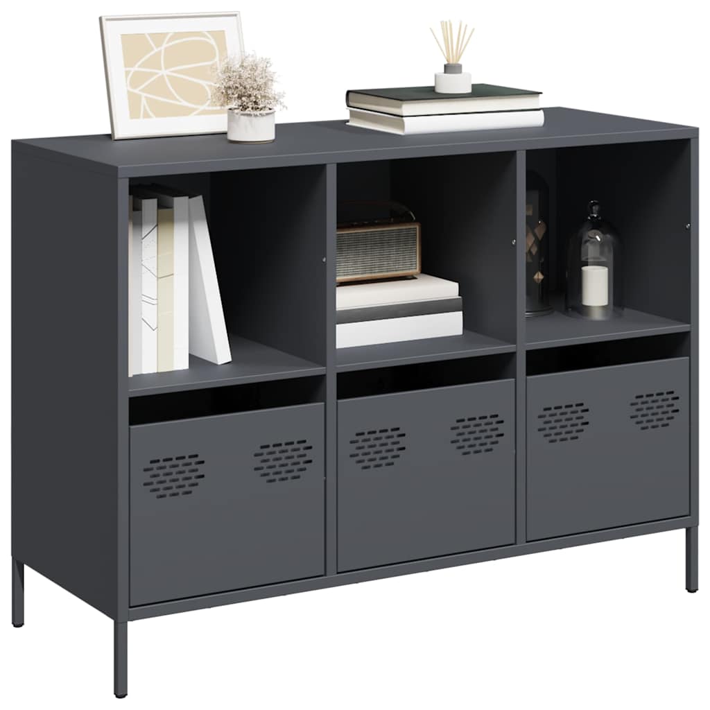 vidaXL Dressoir 135x39x73,5 cm koudgewalst staal zwart