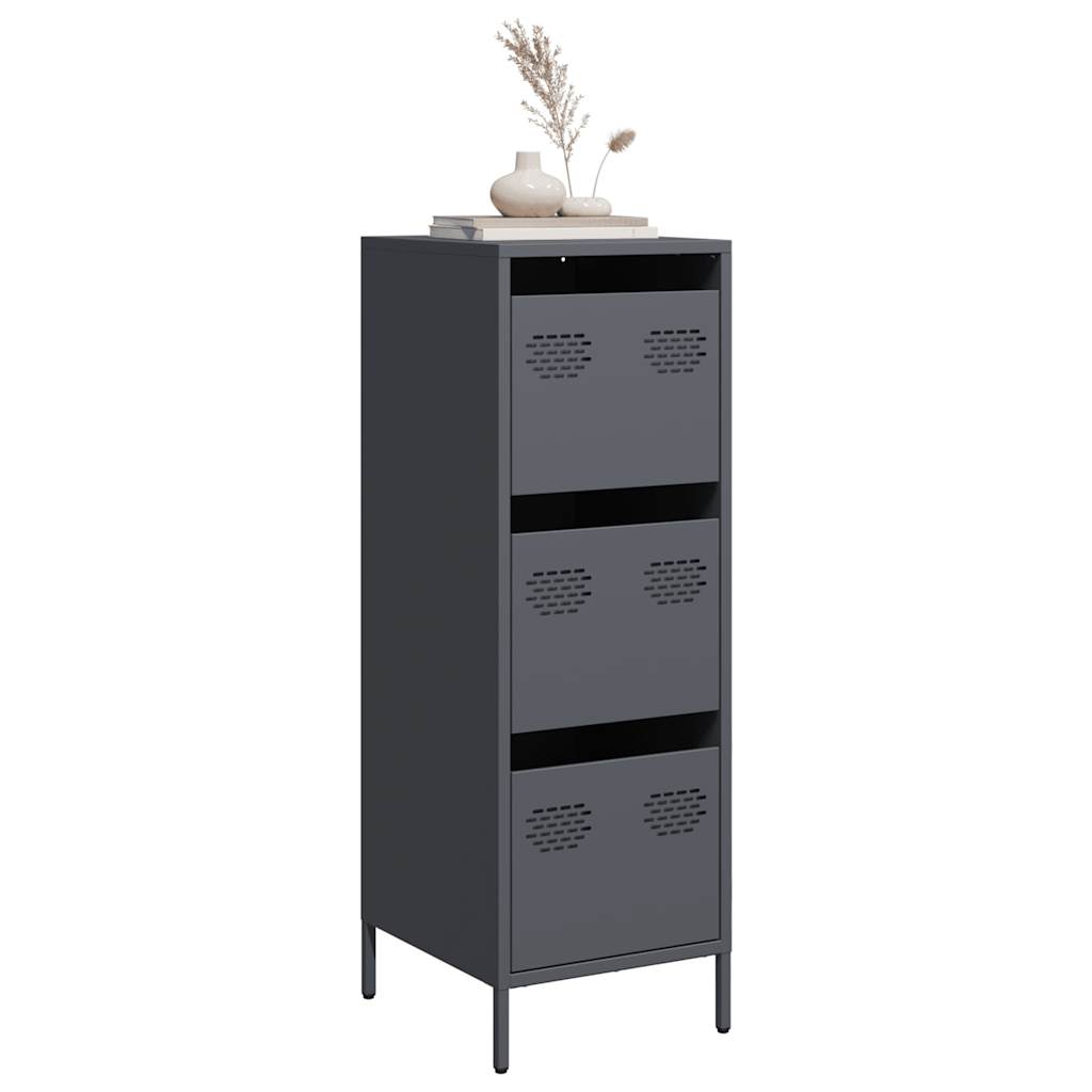 vidaXL Hoge kast 39x35x103,5 cm staal zwart