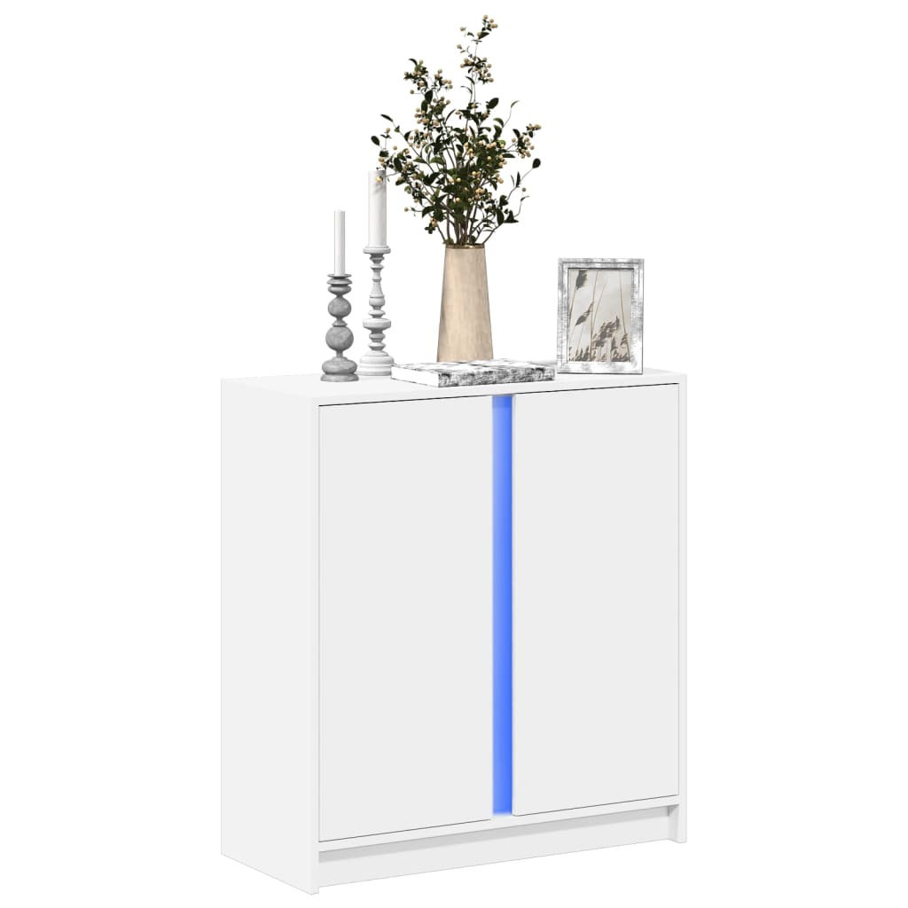 vidaXL Dressoir met LED 77x34x85 cm bewerkt hout wit