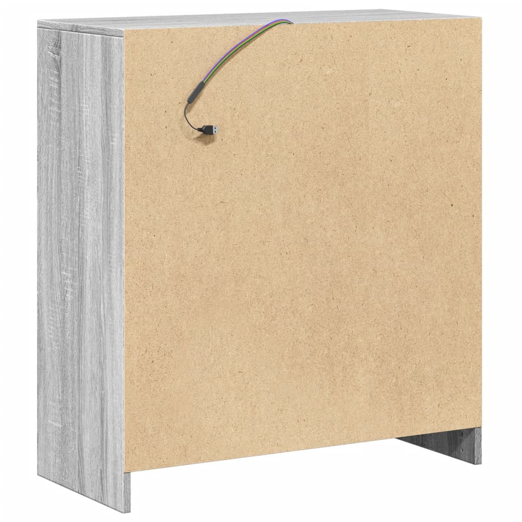 vidaXL Dressoir met LED 77x34x85 cm bewerkt hout wit