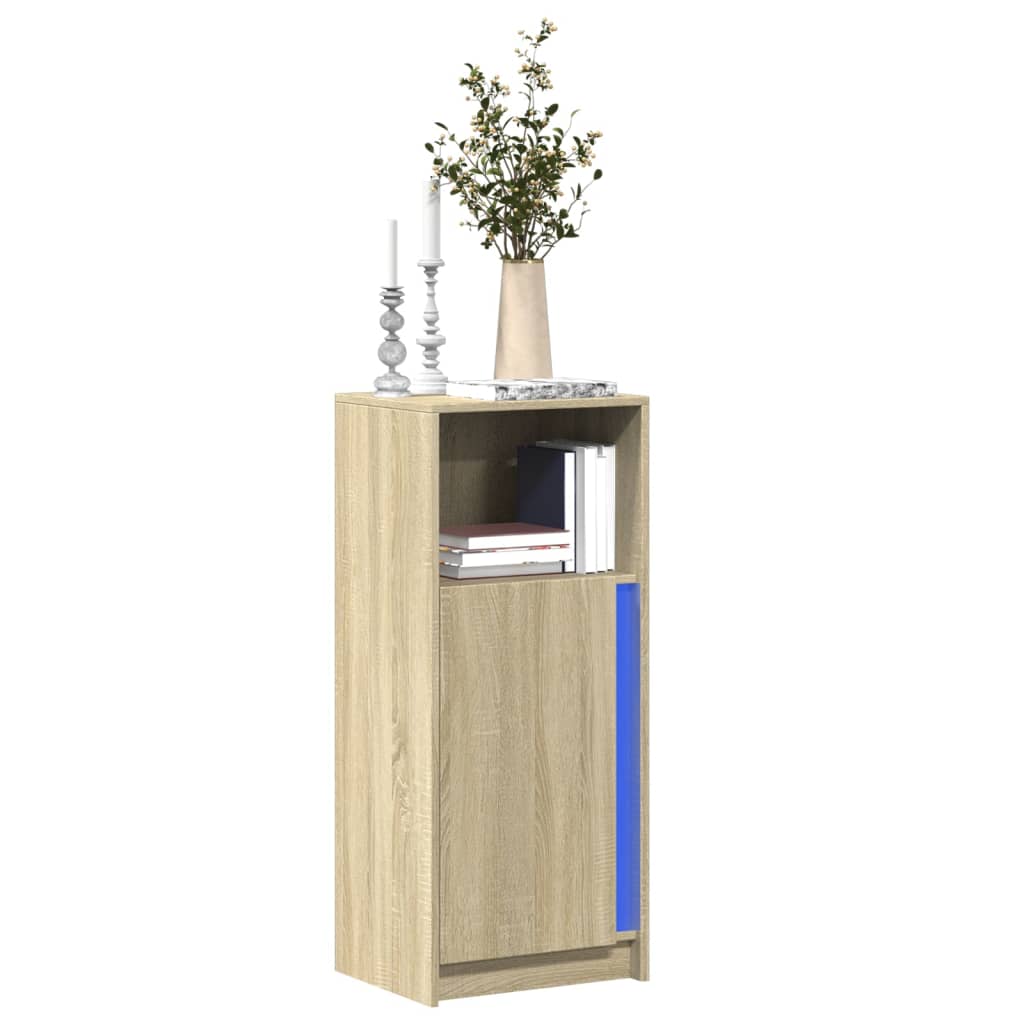 vidaXL Dressoir met LED 77x34x100 cm bewerkt hout wit