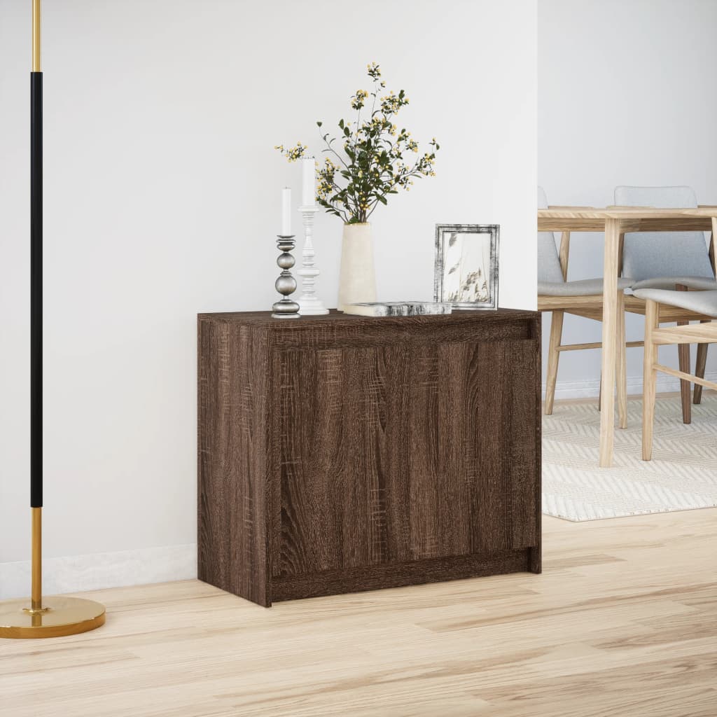 vidaXL Sideboard with LED 72x34x61 cm engineered wood white