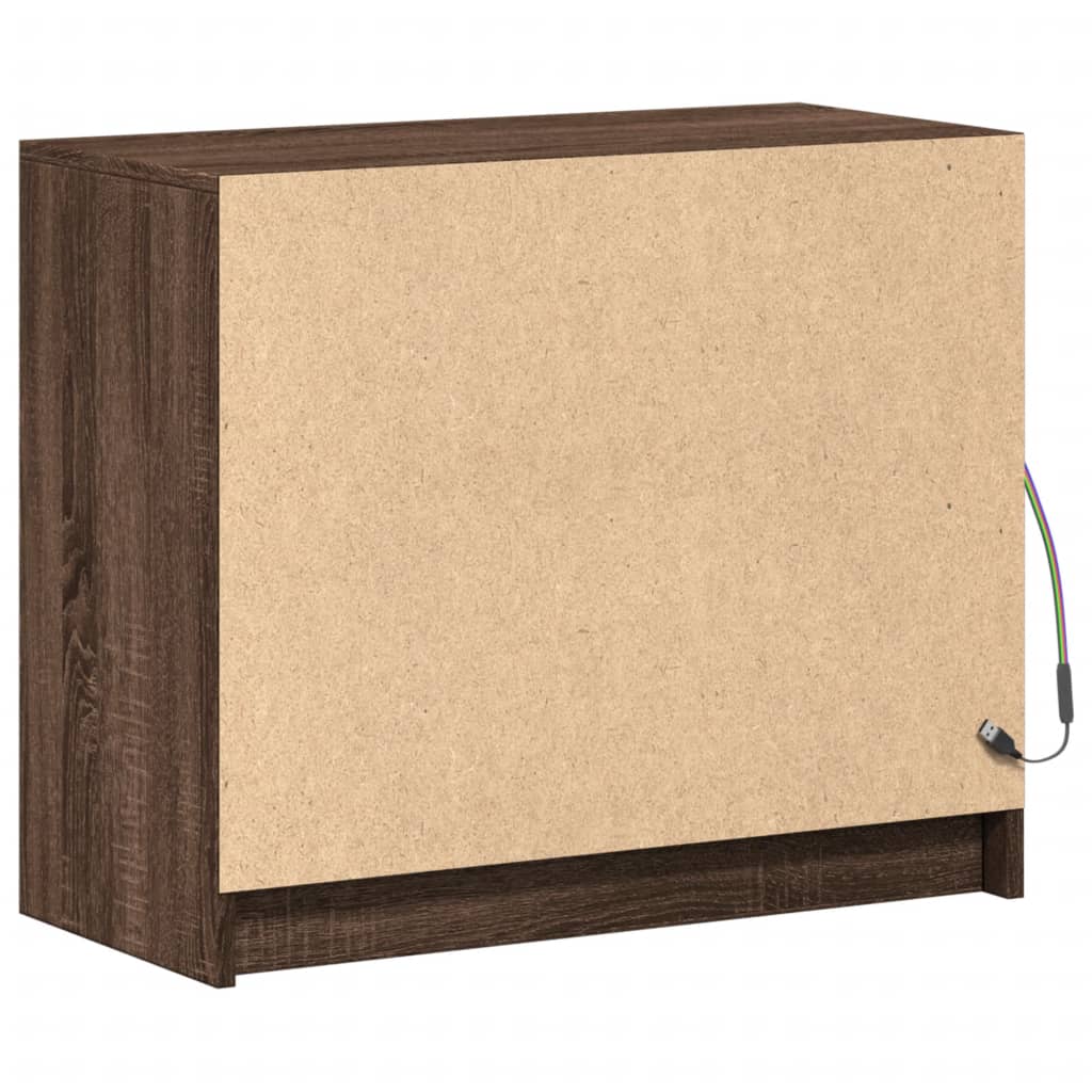 vidaXL Sideboard with LED 72x34x61 cm engineered wood white