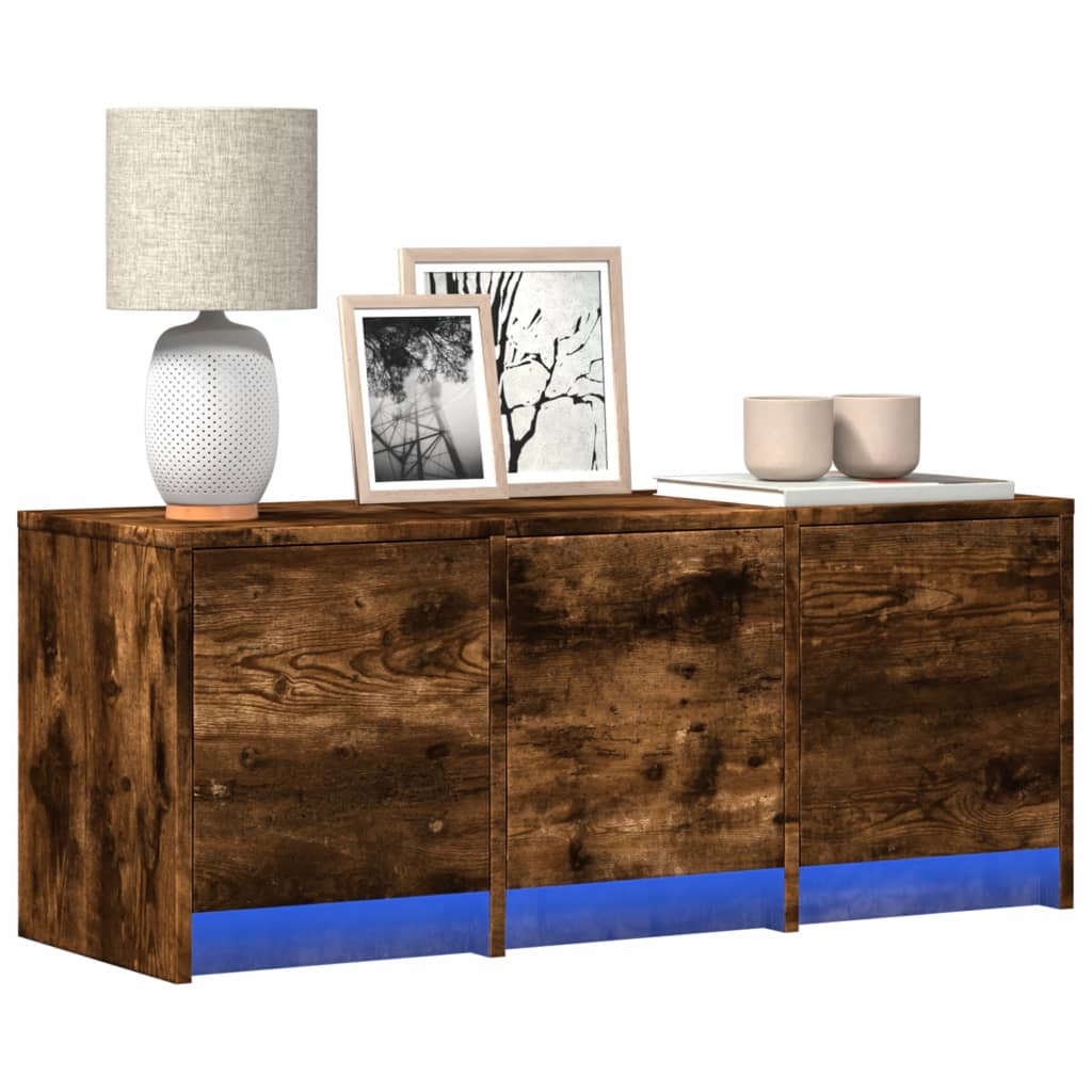 vidaXL TV Kast met LED met lade Wit 165 x 34 x 40 cm Bewerkt hout