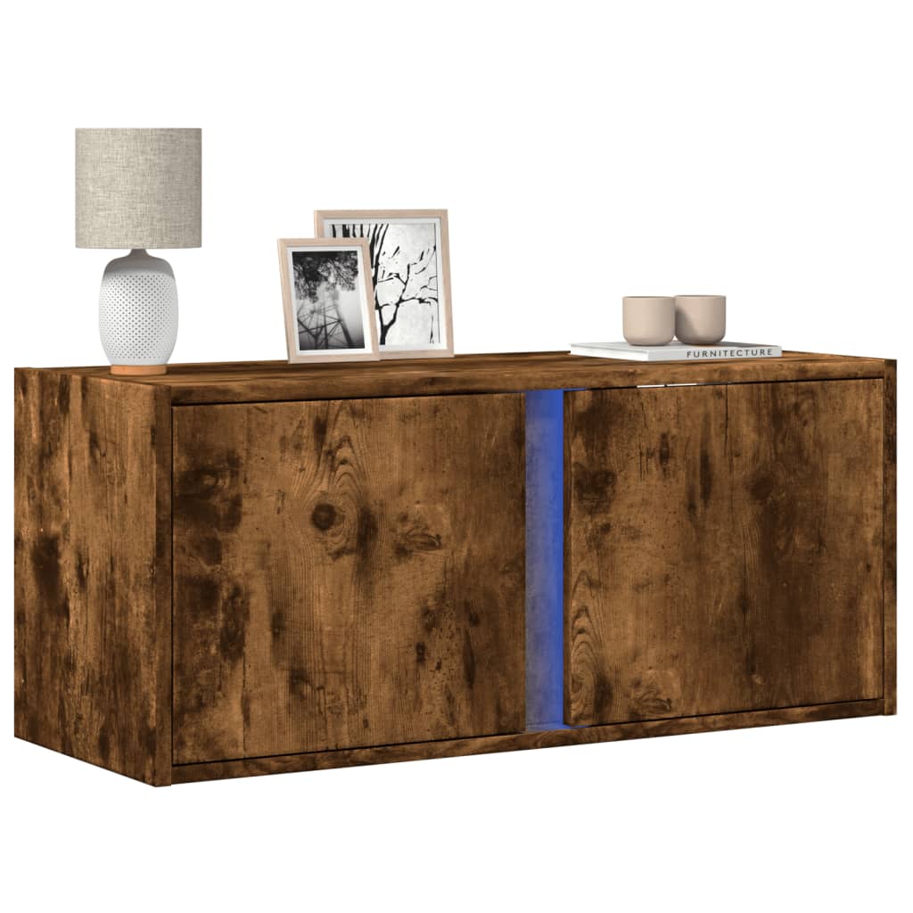 vidaXL Tv-wandmeubel met LED-verlichting 80x31x35 cm wit
