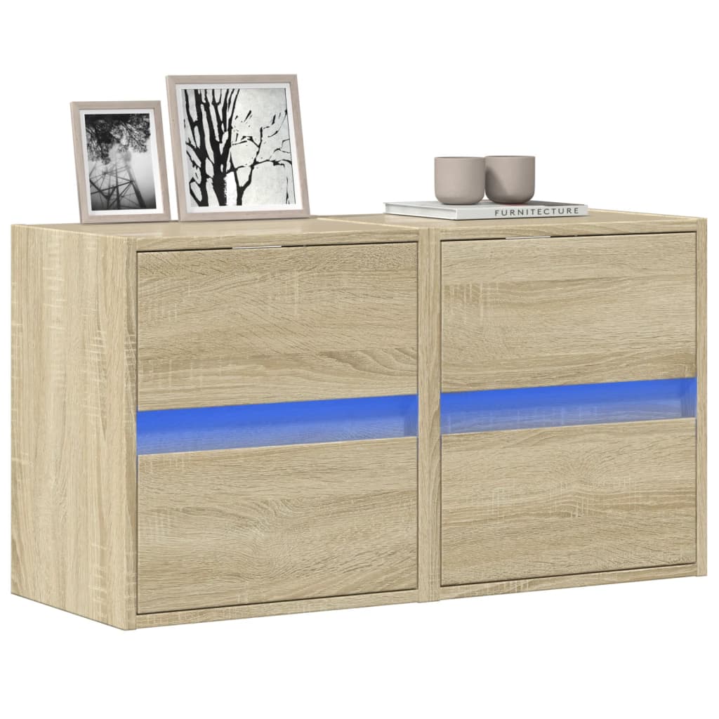 vidaXL Tv-wandmeubel met LED-verlichting 180x31x45 cm wit