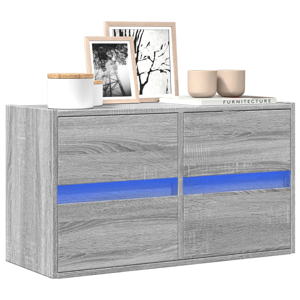 vidaXL Tv-wandmeubel met LED-verlichting 180x31x45 cm wit