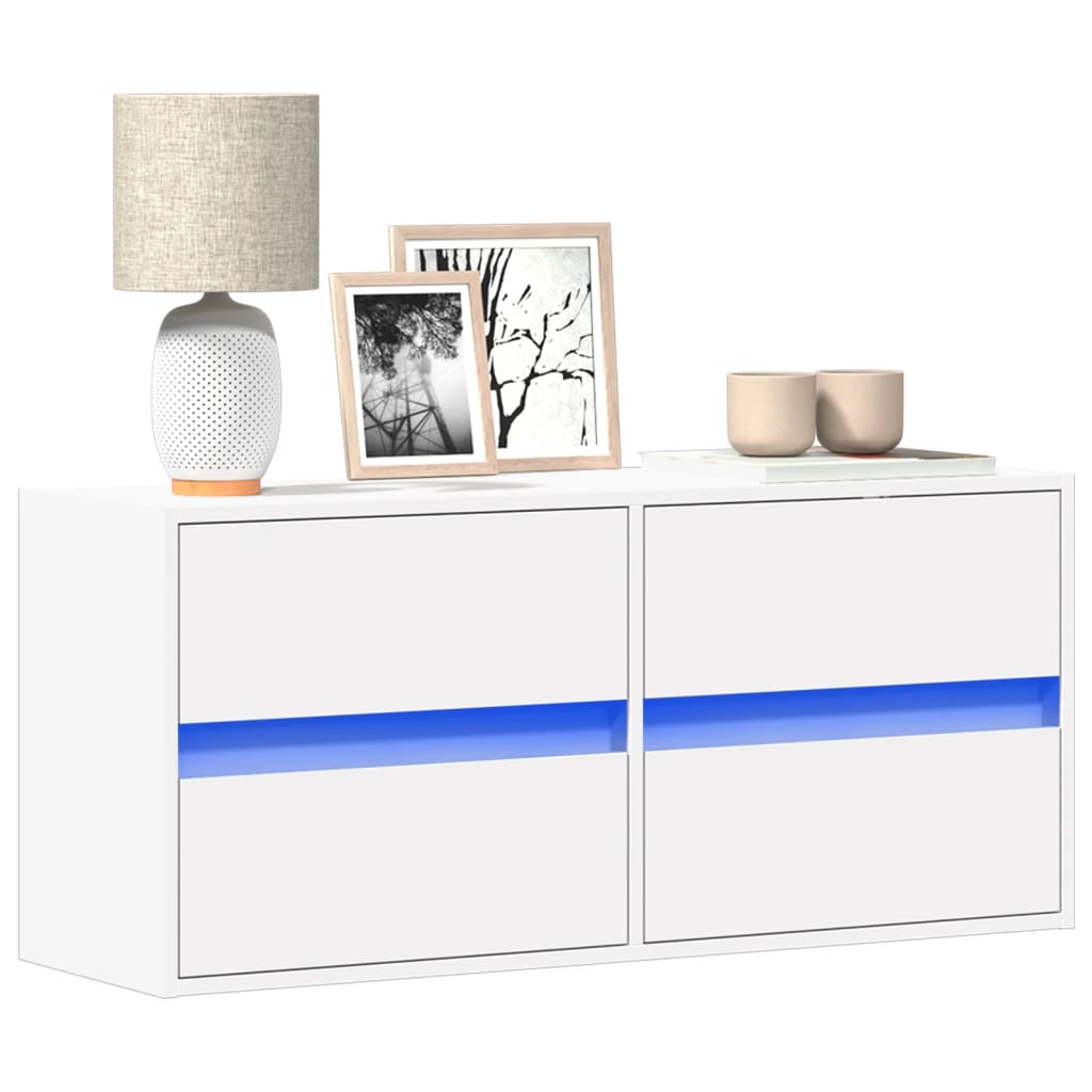 vidaXL Tv-wandmeubel met LED-verlichting 180x31x45 cm wit