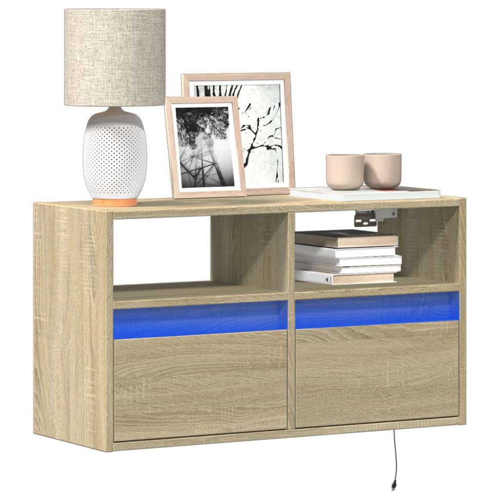 vidaXL TV Cabinet with LED Lights 180x31x45 cm White