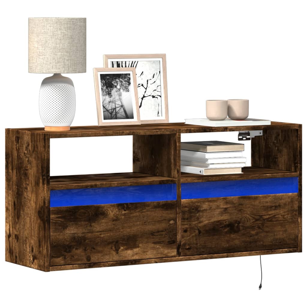 vidaXL TV Cabinet with LED Lights 180x31x45 cm White