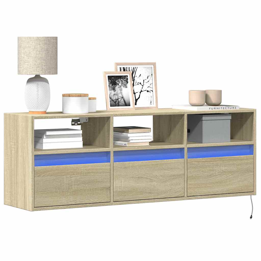 vidaXL TV Cabinet with LED Lights 180x31x45 cm White