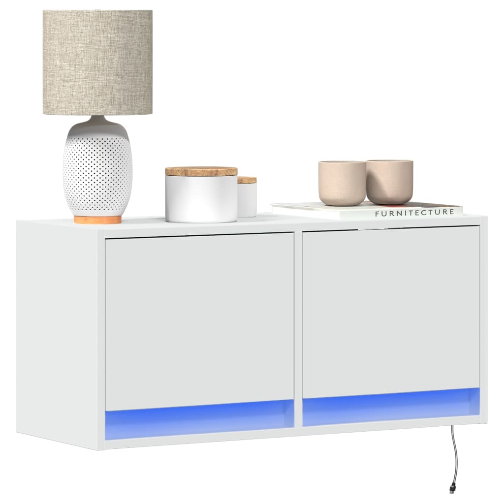 vidaXL Tv-wandmeubel met LED-verlichting 180x31x38 cm wit