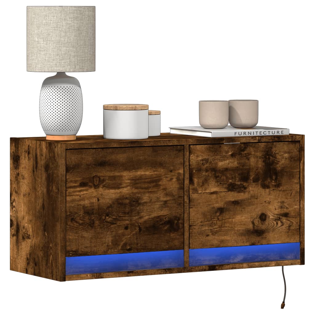 vidaXL Tv-wandmeubel met LED-verlichting 180x31x38 cm wit