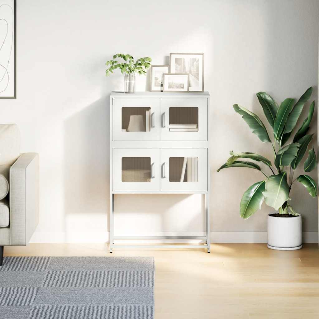 vidaXL Hoge kast 68x39x107 cm staal zwart