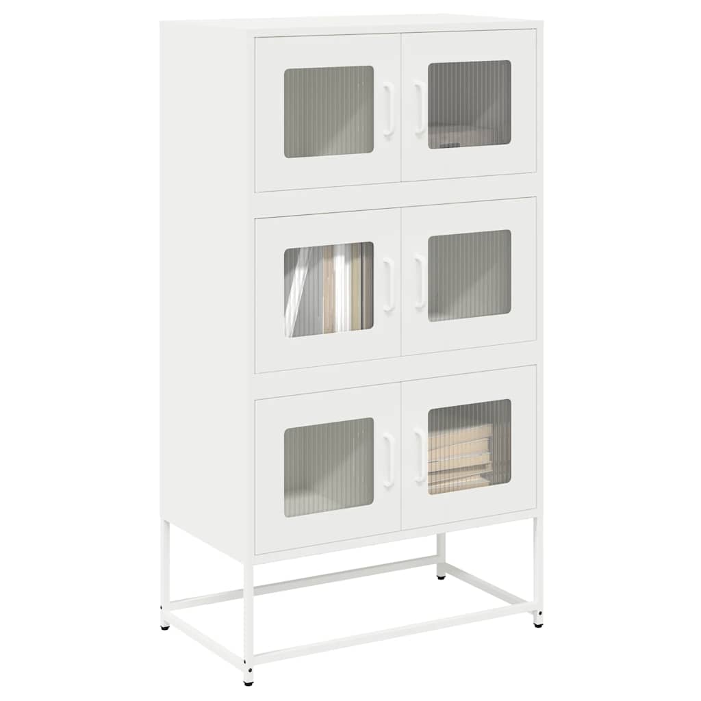 vidaXL Hoge kast 68x39x107 cm staal zwart