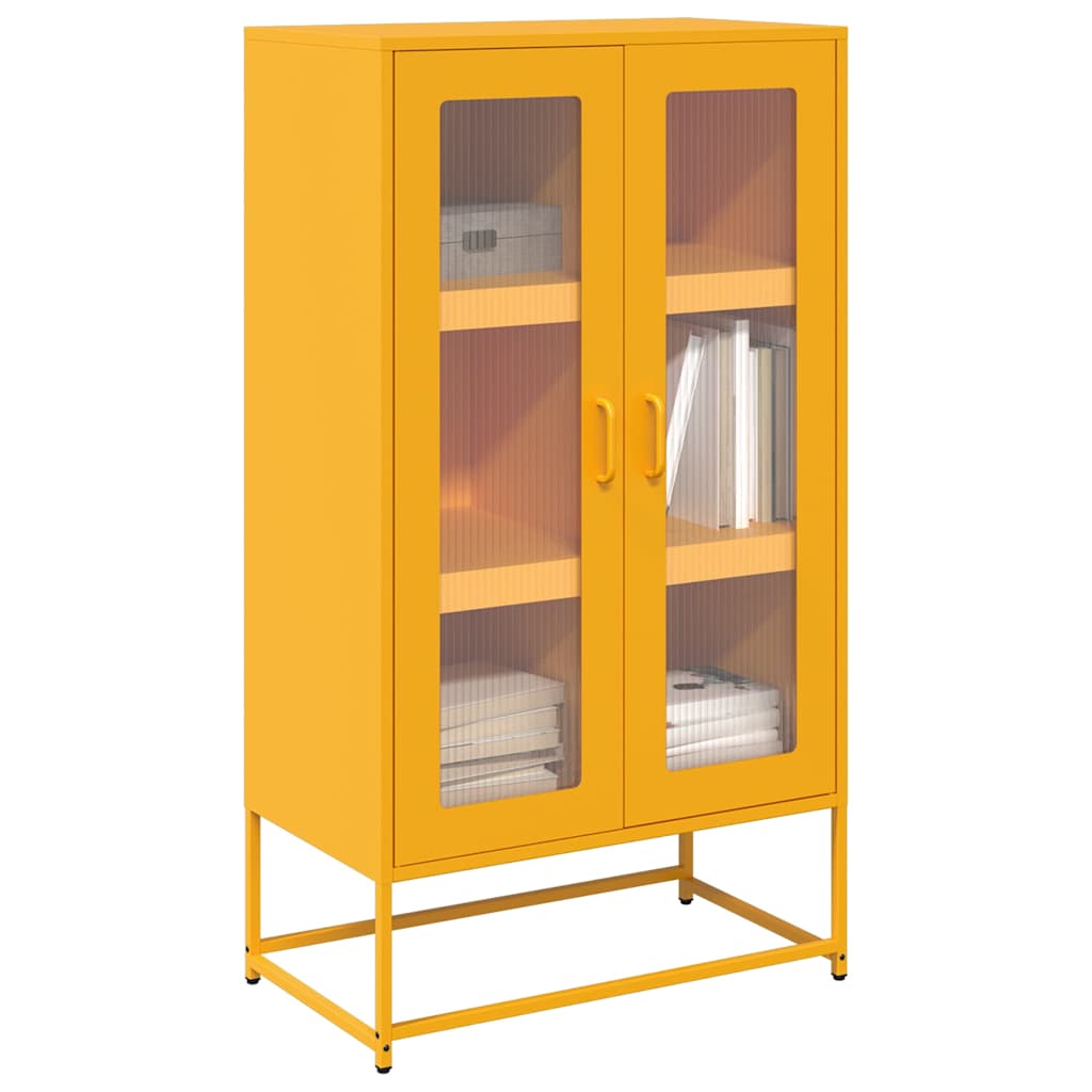 vidaXL Hoge kast 68x39x123 cm staal zwart
