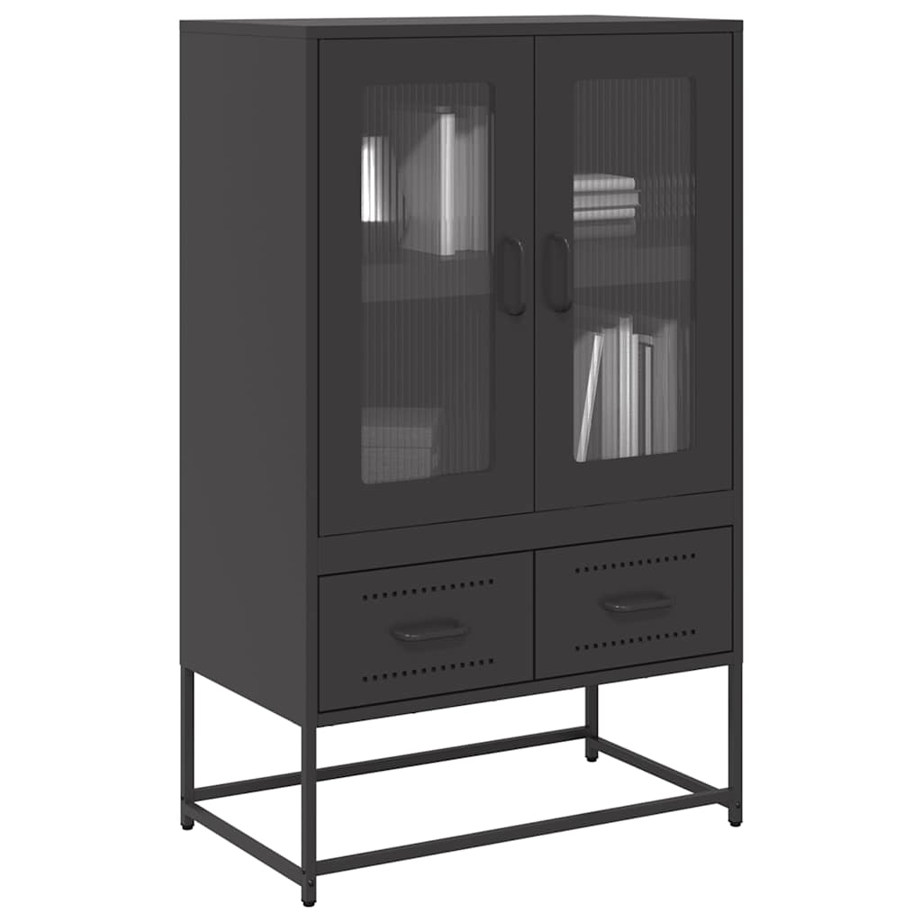vidaXL Hoge kast 68x39x111,5 cm staal zwart