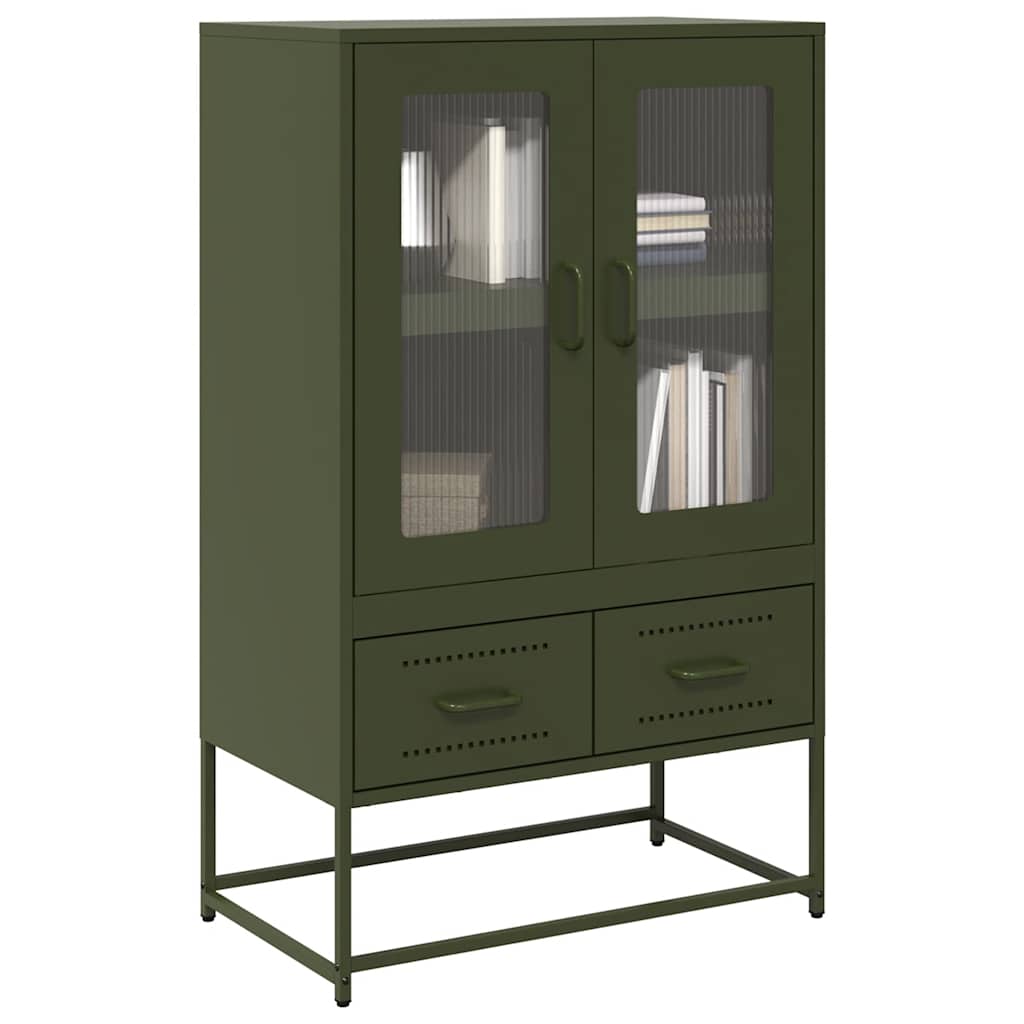 vidaXL Hoge kast 68x39x111,5 cm staal zwart