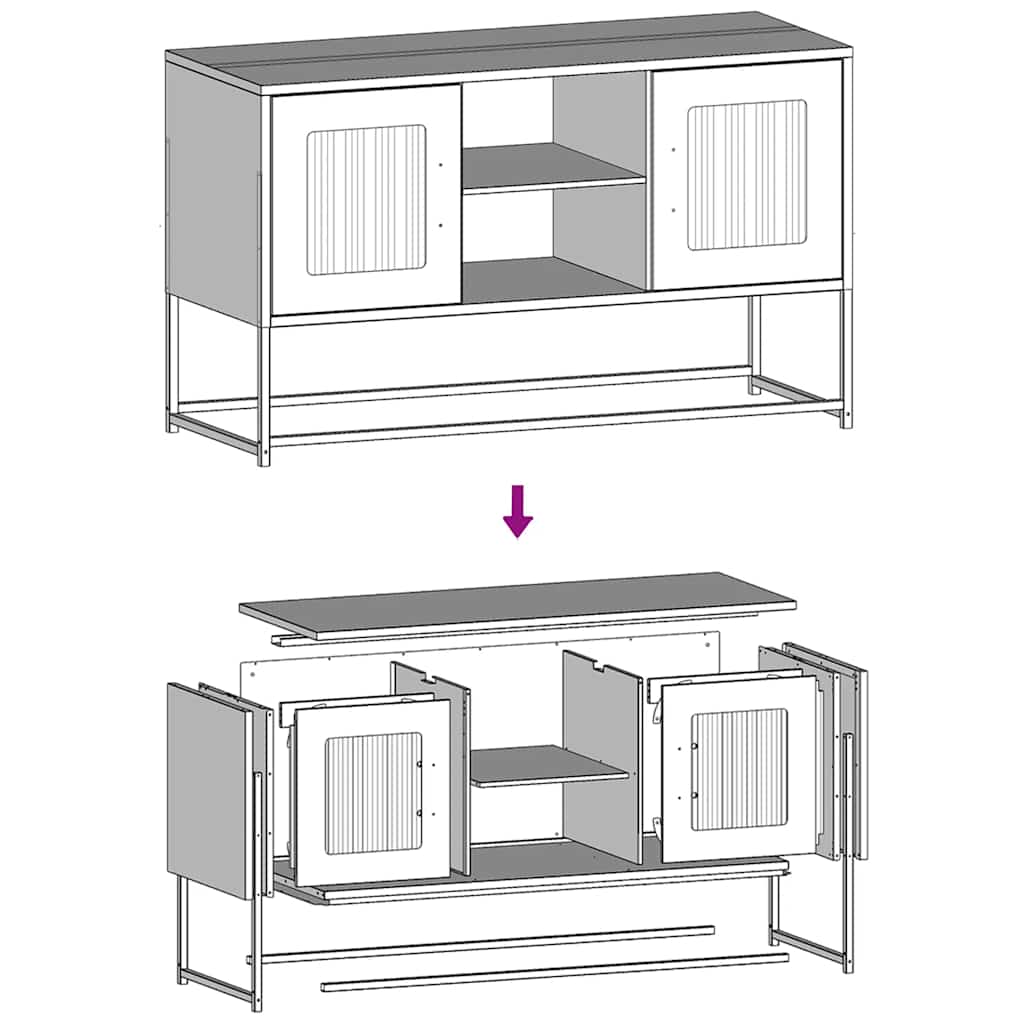 vidaXL TV cabinet 100.5x39x60.5 cm steel black