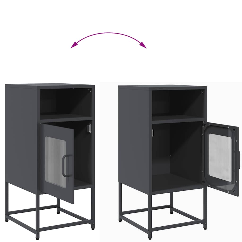 vidaXL Nightstand 36x39x78 cm cold-rolled steel black