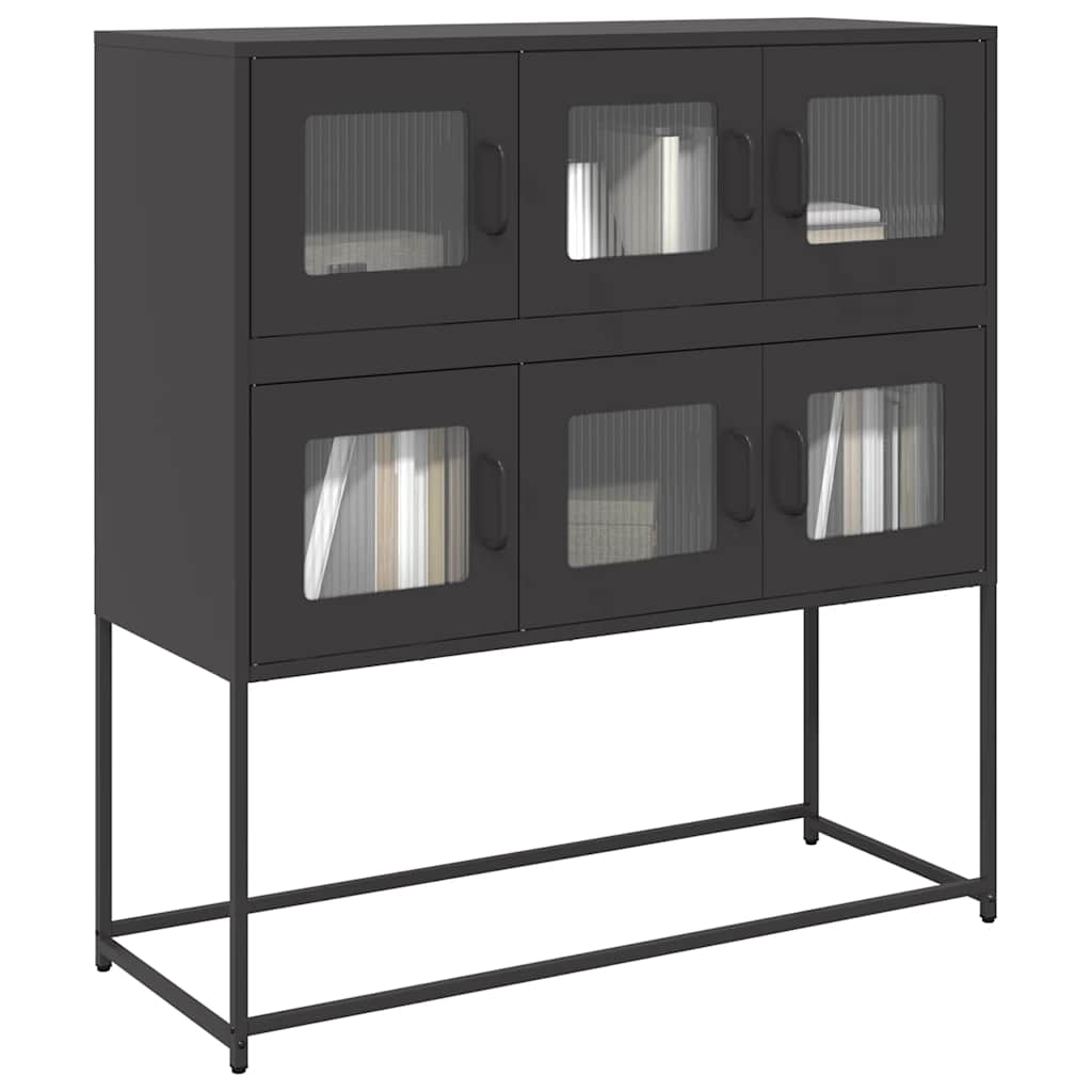 vidaXL Sideboard 100.5x39x107 cm cold-rolled steel black