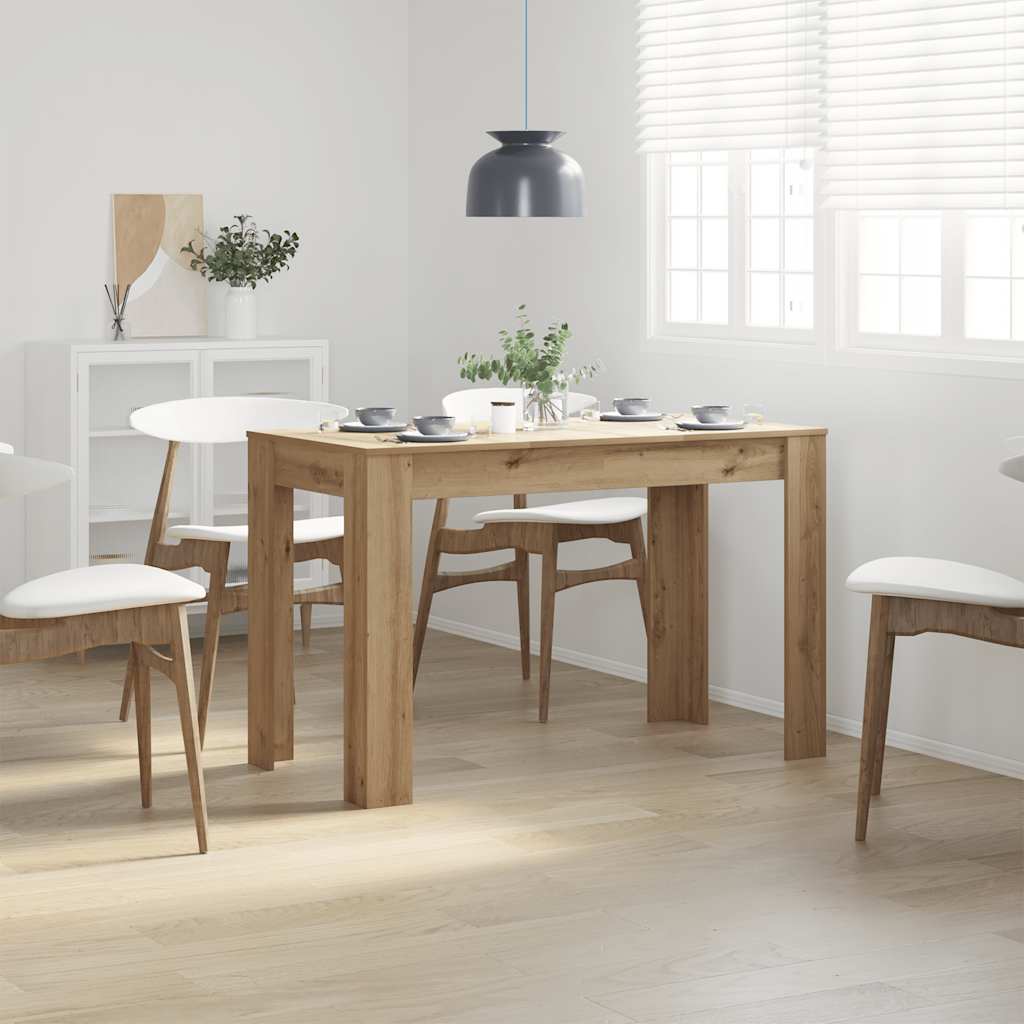 vidaXL Eettafel 120x60x76 cm bewerkt hout wit