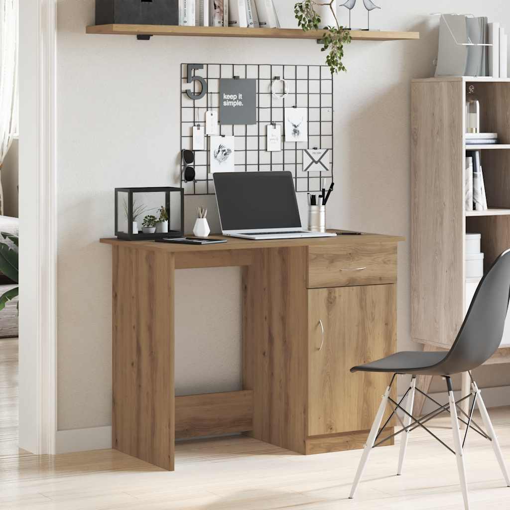 vidaXL Bureau 100x50x76 cm bewerkt hout wit