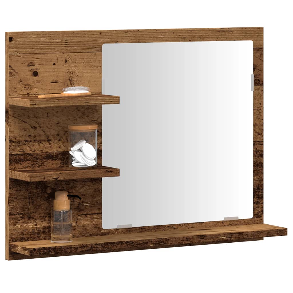 vidaXL Badkamerspiegel 60x10,5x45 cm bewerkt hout wit