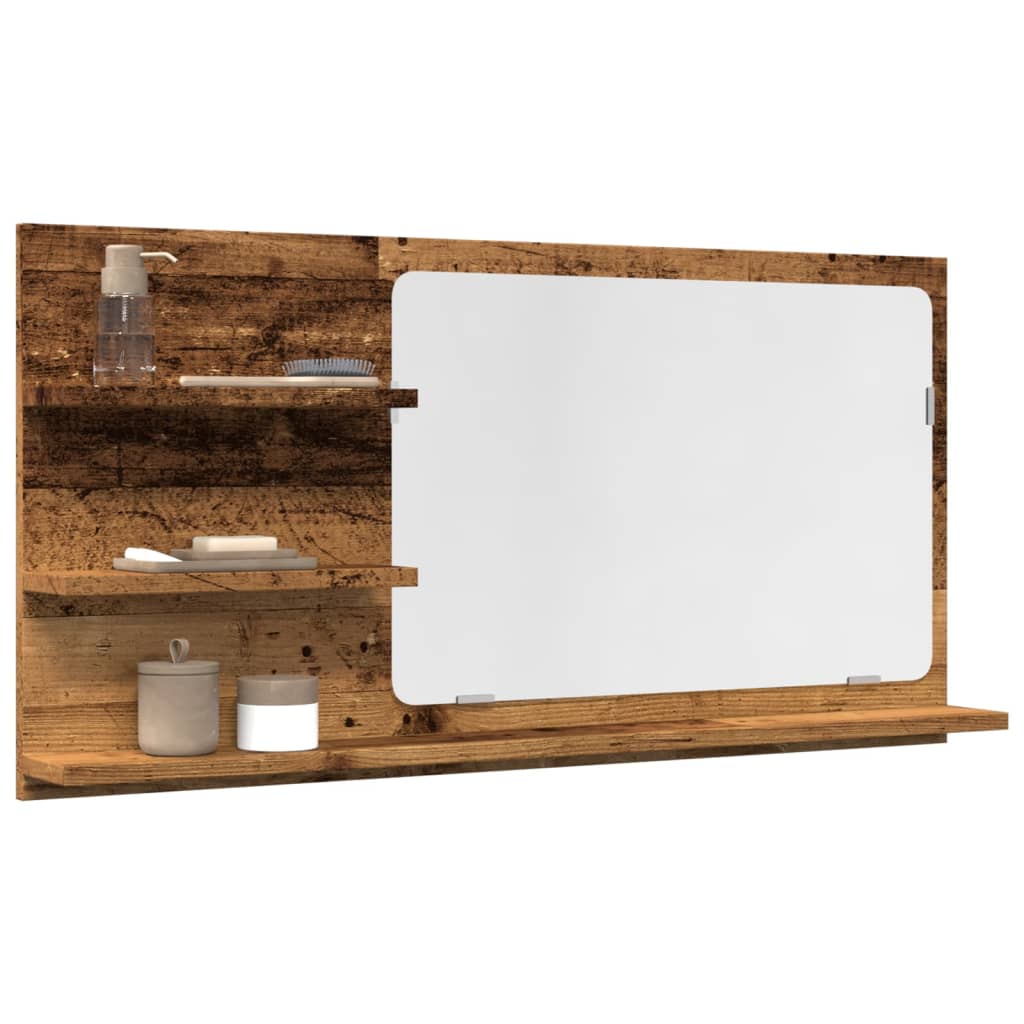 vidaXL Badkamerspiegel 90x10,5x45 cm bewerkt hout wit