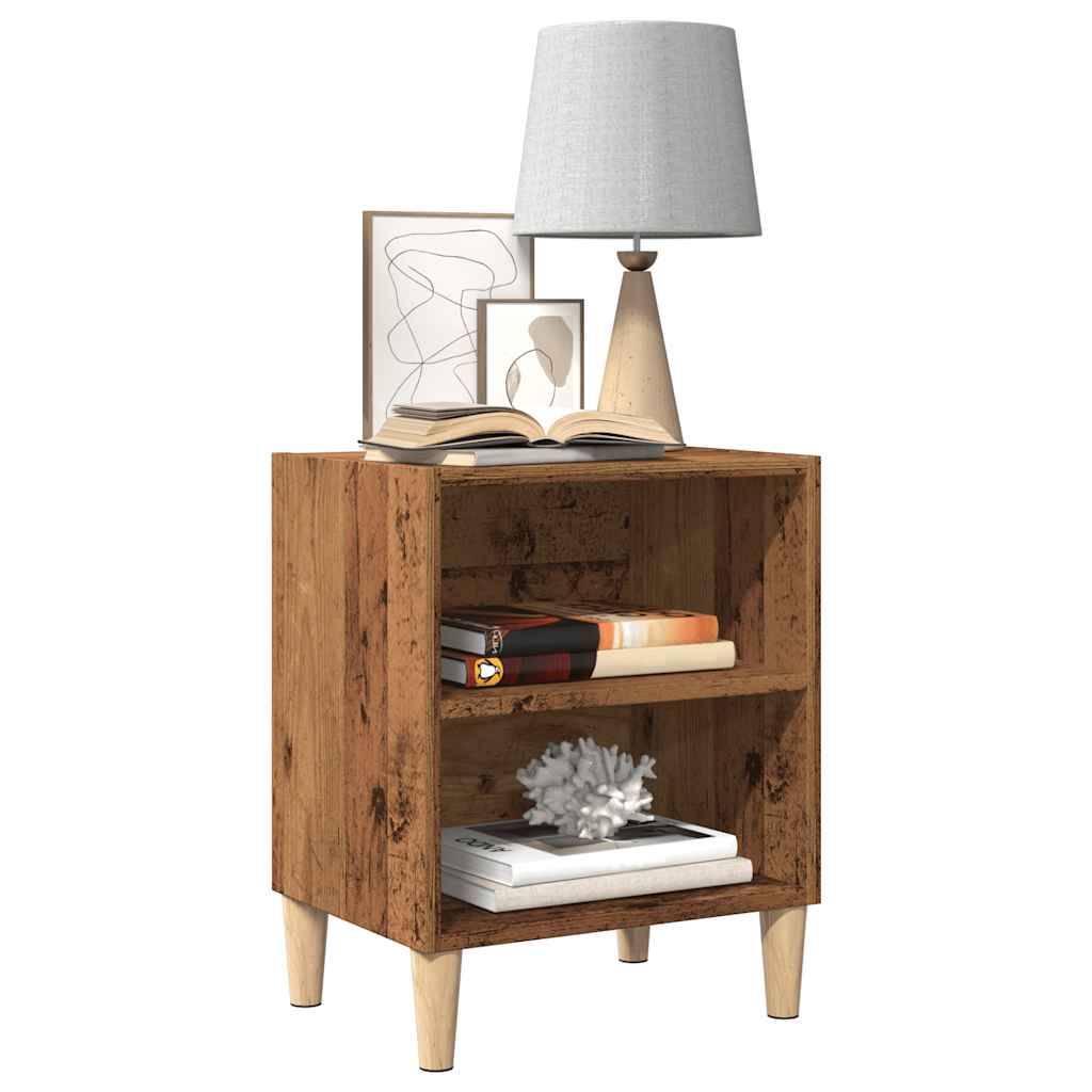 vidaXL Bedkast Zwart Eiken 40 x 30 x 50 cm Bewerkt hout