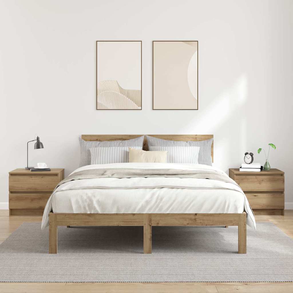 vidaXL Nachtkastje 50x39x43,5 cm bewerkt hout wit