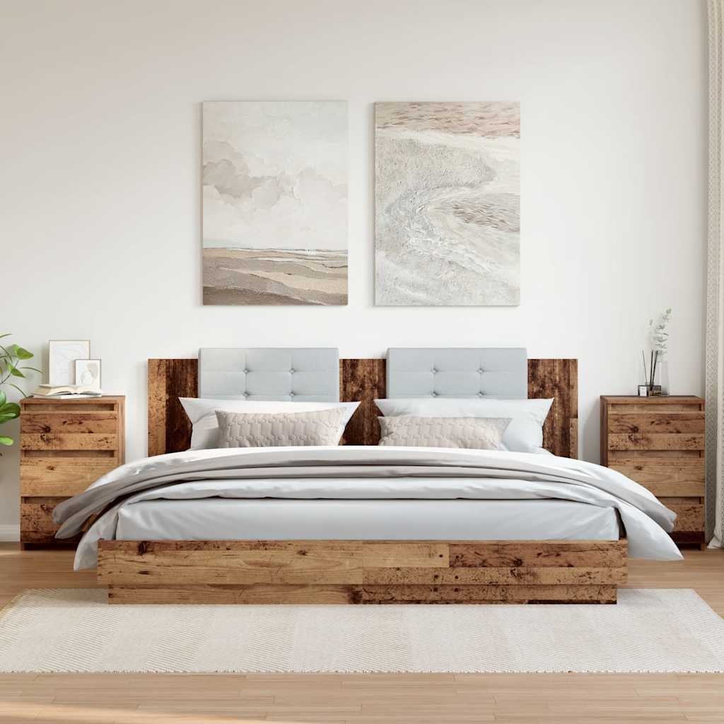 vidaXL Nachtkastje 40x35x62,5 cm bewerkt hout wit