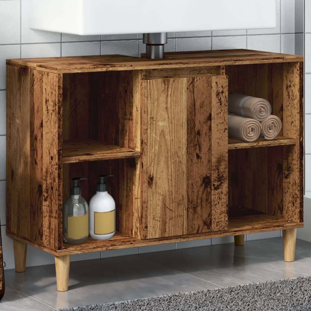 vidaXL Wastafelkast 80x33x60 cm bewerkt hout wit