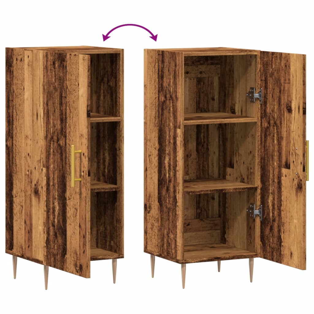 vidaXL Dressoir 34,5x34x90 cm bewerkt hout gerookt eiken