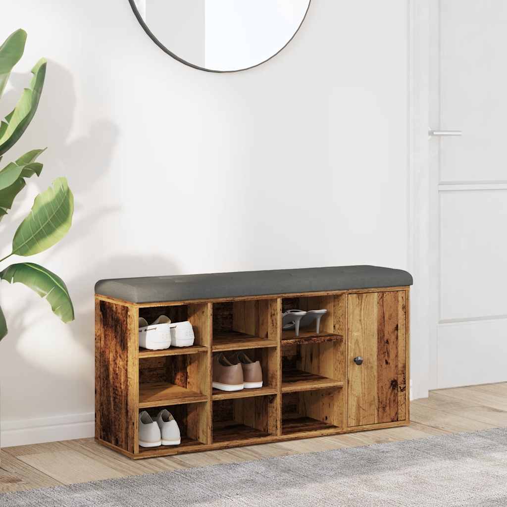 vidaXL Schoenenbank 102x32x50 cm bewerkt hout wit