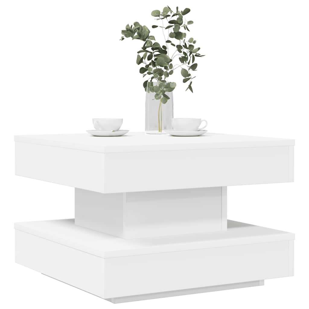 vidaXL Coffee table 360-degree rotating 90x90x34.5 cm white
