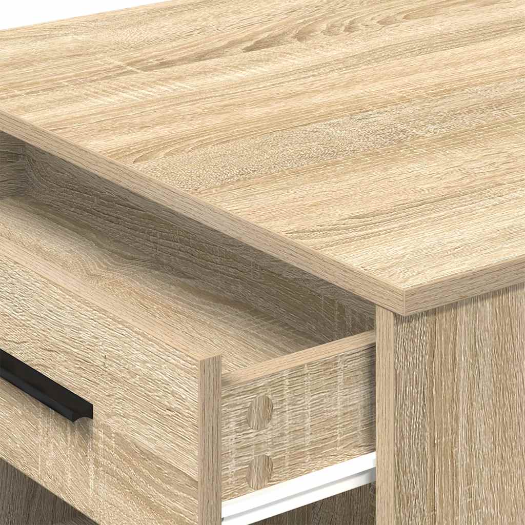 vidaXL Bureau met lade en plank 102x62x77,5 cm bewerkt hout wit