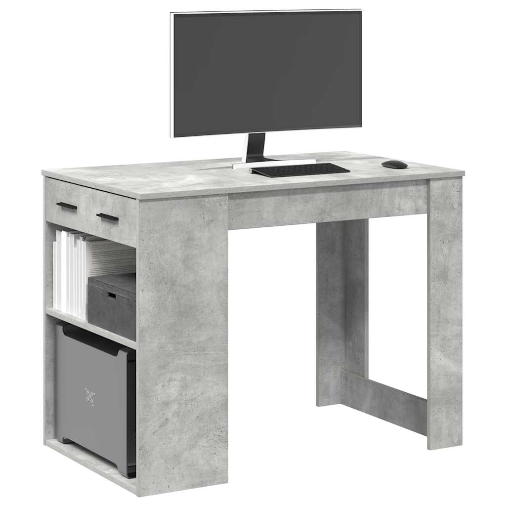 vidaXL Bureau met lade en plank 102x62x77,5 cm bewerkt hout wit