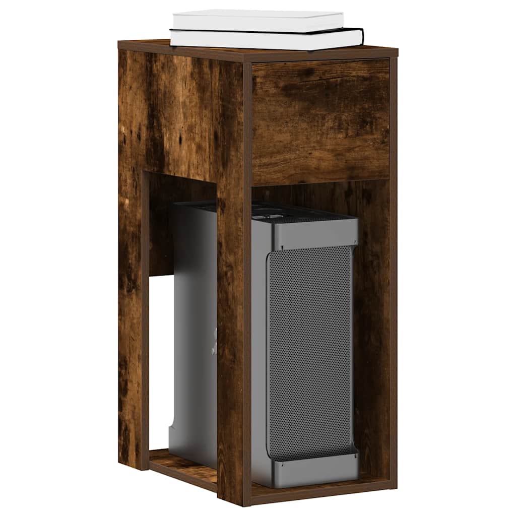 vidaXL Computertorenstandaard met lade 30x44x74 cm wit