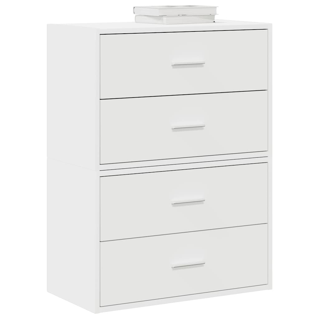 vidaXL Kast met 2 lades 60x31x40 cm bewerkt hout wit