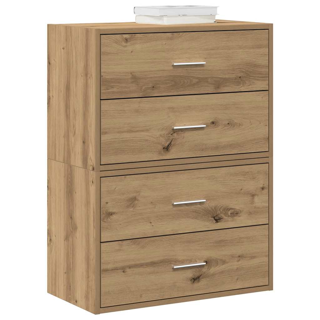 vidaXL Kast met 2 lades 60x31x40 cm bewerkt hout wit