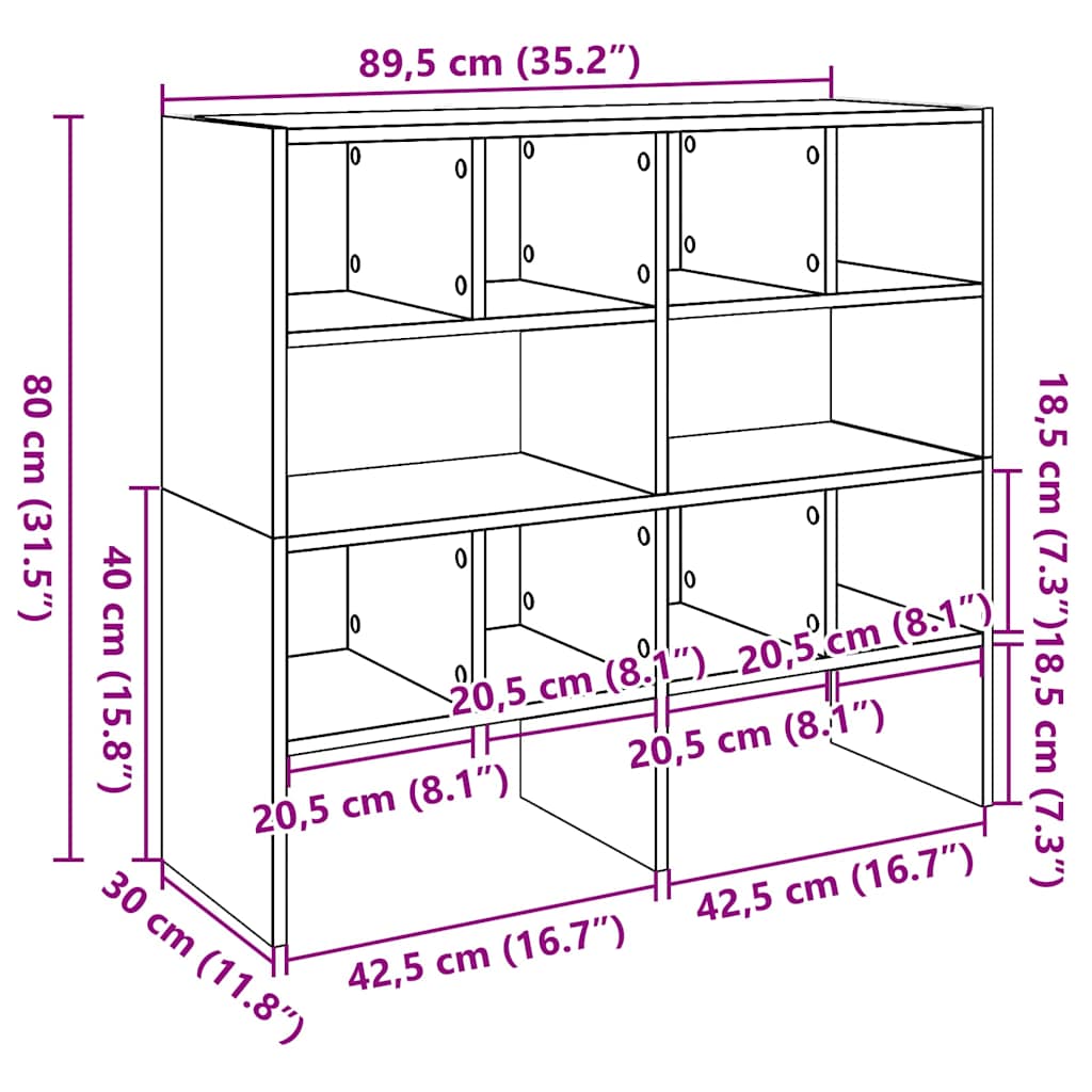 vidaXL Schoenenrek stapelbaar 89,5x30x40 cm wit